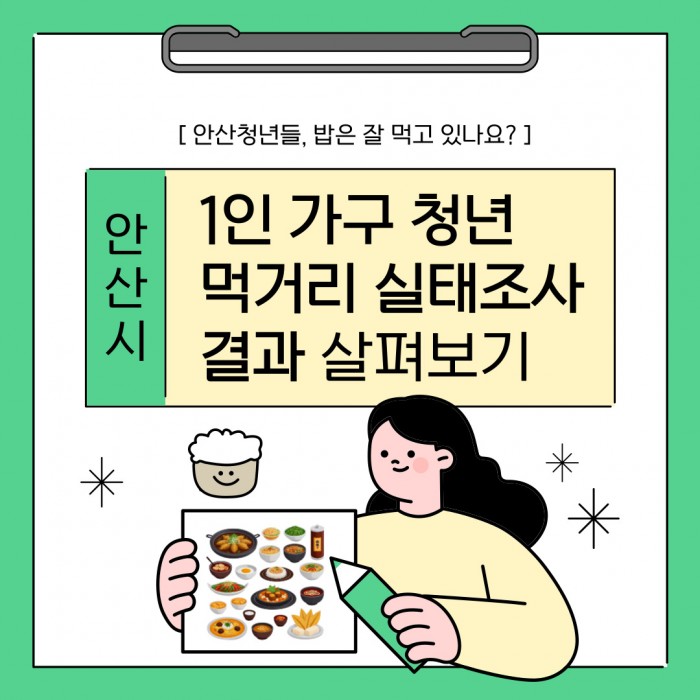 안산시 1인 가구 청년 먹거리 실태조사 결과 살펴보기